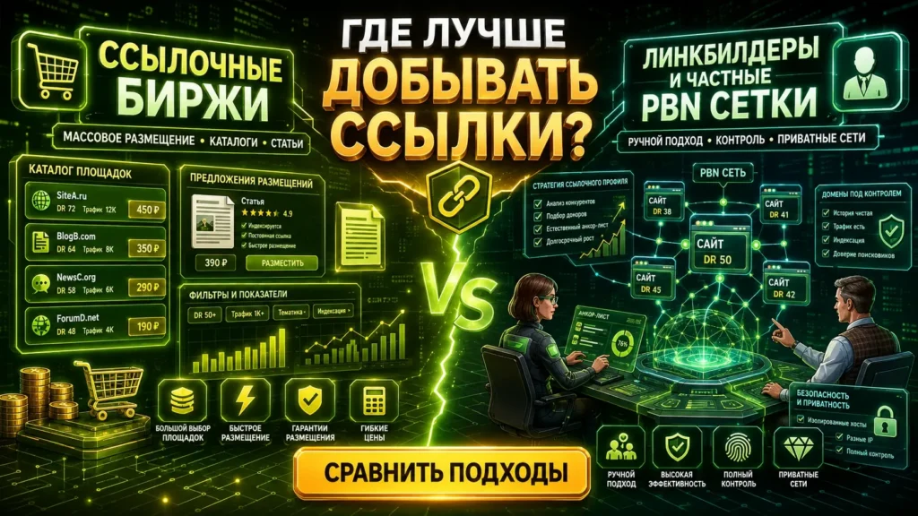 биржи ссылок и линкбилдеры