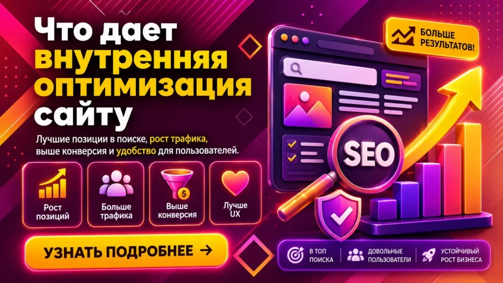 Что дает внутренняя оптимизация сайту