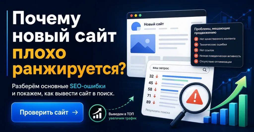 Почему новый сайт плохо ранжируется