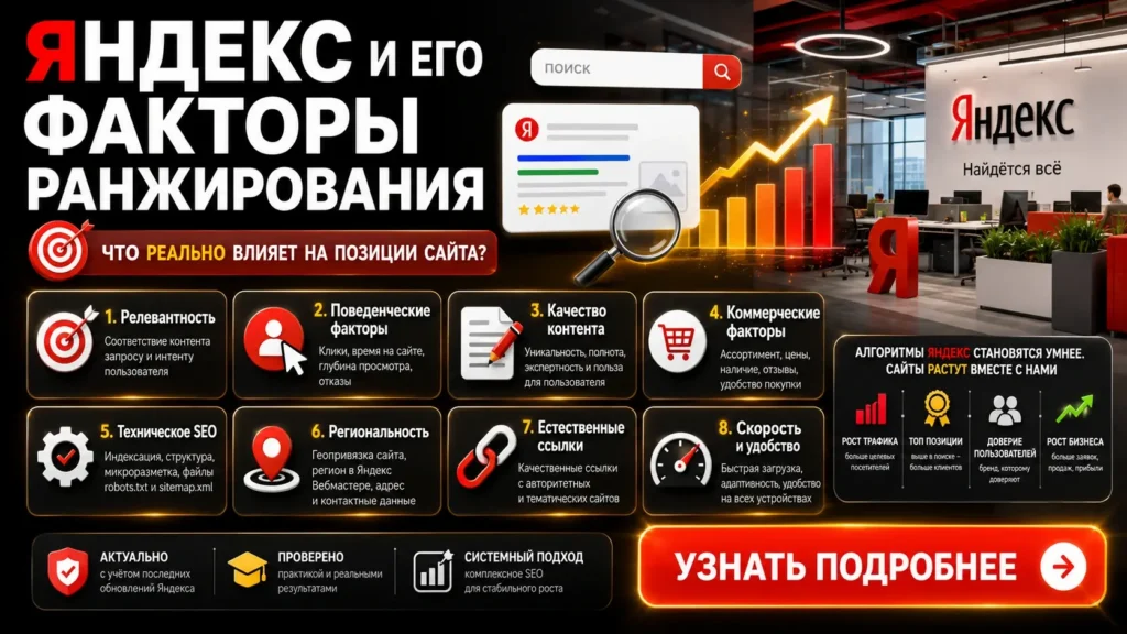Яндекс и его факторы ранжирования