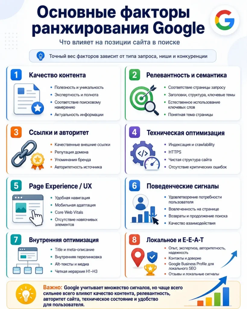 главным в продвижении под Google